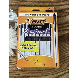 3x BIC Cristal Ballpoint Pens Medium 1.0mm Black Ink 10 Packs 30 Total